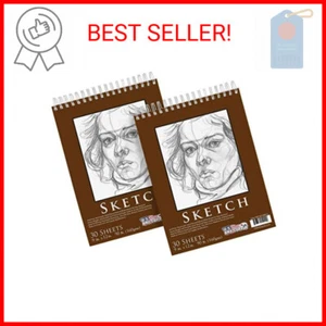 U.S. Art Supply 9" x 12" Premium Heavy-Weight Paper Spiral Bound Sketch Pad, 90 - Picture 1 of 2