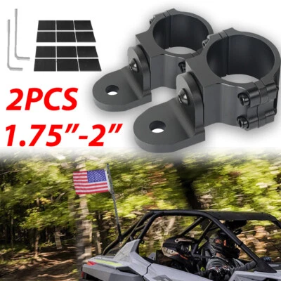 UTV Adjustable Whip Mount Flag Mount 1.75"- 2" for Can Am x3 Polaris RZR Ranger - Image 1 of 4
