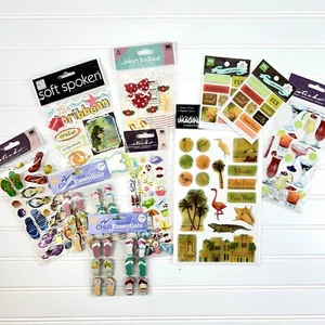 Vintage Tropical Sticker Lot Sommer Florida NEU 90er-00er Sammelalbum Jolee’s NOS - Bild 1 von 5