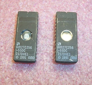 QTY (2) AM27C256-55DC AMD 28 PIN CERAMIC DIP REFURBISHED CLEANED & ERASED - Picture 1 of 1