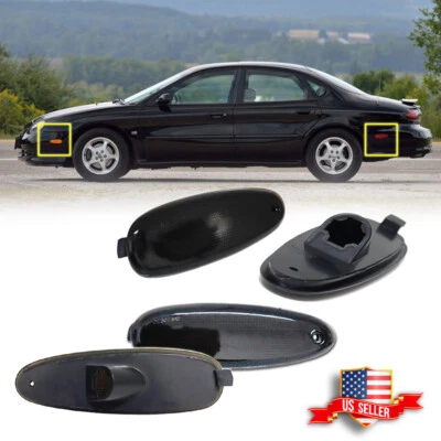 4X Smoke Lens Front + Rear Side Marker Light For 96-99 Ford Taurus Mercury Sable - Image 1 of 4