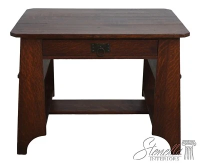 F68325: Escritorio vintage de roble misión atribuido Charles Limbert Foto 1 de 4