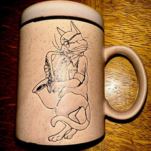 New Orleans Jazz Cool Cat Coffee Mug. Images Are Etched Art Deco Print Mug. - Picture 1 of 10