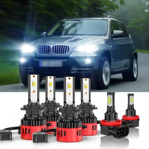 For BMW X5 2007-2013 6x Bulbs H7&H11 LED Headlight 6000K High Low Beam Fog Light - Picture 1 of 12