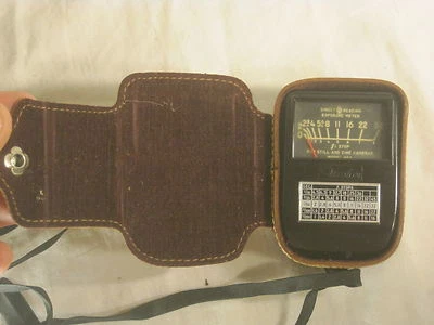 винтажный измеритель экспозиции Weston для прямого чтения фотокамеры с чехлом - Изображение 1 из 4