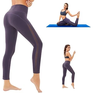 High Waisted Tummy Control Workout Yoga Pants Inner Pockets Running Gym Leggings - Picture 1 of 6