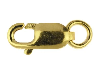 14ct Gold Bonded 8mm Trigger Clasp Lobster Claw Gold Jewellery Fastener - Image 1 of 4