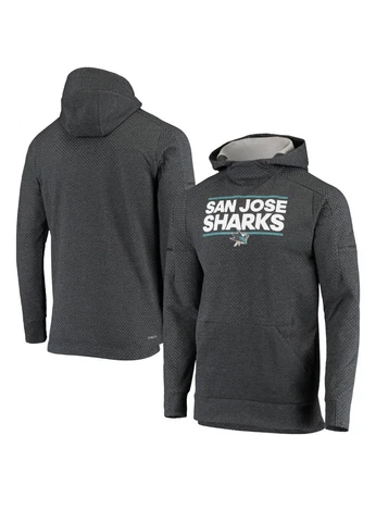Adidas San Jose Sharks Men's Authentic NHL Squad Pullover Hoodie Gray Size M Cover