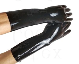 100% Latex Handgelenk Fünf Finger Gloves Rubber Mitten S-XL 0.4mm - Picture 1 of 4