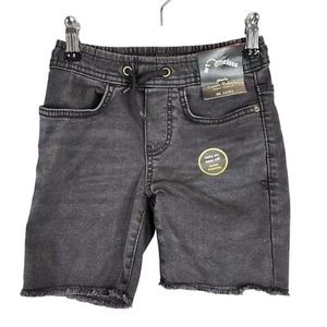 Girls Art Class Black Denim Super Stretch Shorts Drawstring 6" Inseam XS (4/5) - Picture 1 of 7