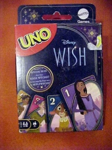 2023 Mattel UNO Disney WISH Asha & Friends Card Game with Deck & Rules *NEW - Picture 1 of 1