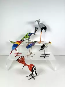 6 statuine vintage uccellino seedpod Zimbabwe arte popolare africana - Foto 1 di 9