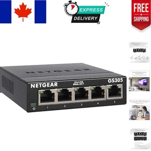 Silent 5-Port Gigabit Ethernet Switch with Energy-Efficient Fanless Housing - Picture 1 of 8