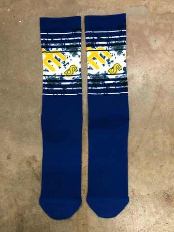 Seattle Mariners Tiled Crew PKWY Cooperstown Socks Mens Large Fits Size 6-12 MLB Cover
