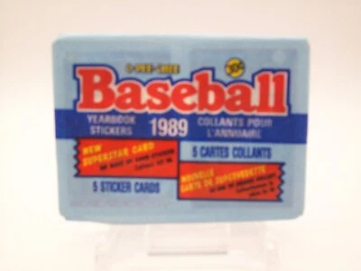 1989 O-Pee-Chee Baseball Yearbook Stickers Unopened Pack 5 Sticker Cards - Image 1 of 2