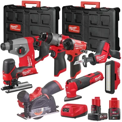 Milwaukee M12FPP7B2-626P 12V Fuel 8 Piece Powerpack Tool Kit with 1 x 6.0Ah - Image 1 of 4