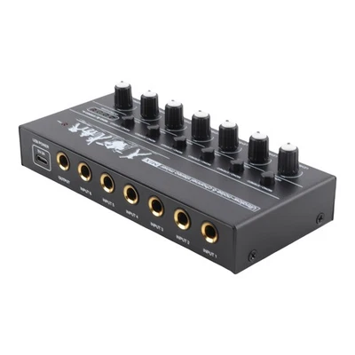 6-Kanal-Audiomixer Stereo-Line-Mixer Metallgehäuse USB-Typ-C-Netzteil Z9N3 - Bild 1 von 4
