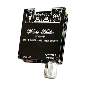 ZK-1002A 2-Kanal Bluetooth Digital Audio Leistungsverstärker Platine 100 W + 100 W USA - Bild 1 von 19