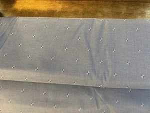 Tessuto tappezzeria vintage con supporto in vinile 1 yd MCM retrò blu francese tweed a spina di pesce - Foto 1 di 3