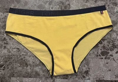 全新无标签 TOMMY HILFIGER L 黄色海军蓝厚腰围奶嘴内裤 — 第 1/3 张图片