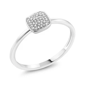 10K Solid White Gold Diamond Square Engagement Ring For Women | Available In - Picture 1 of 3