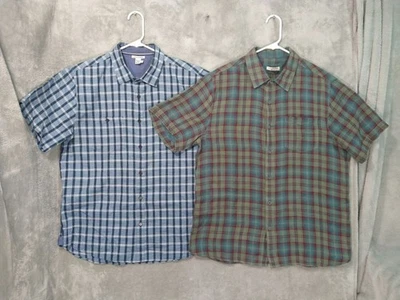 Carbon 2 Cobalt Shirt Mens Medium Plaid Effortlessly Cool Short Sleeve Lot of 2 - Image 1 of 4