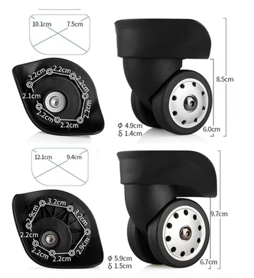2pcs Luggage Wheels Replacement for DELSEY 0076 JL050 A-88 A24 JL-049 A96 wheel