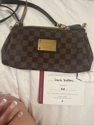 Louis Vuitton Eva Damier Ebene Leather Crossbody Handbag - Image 1 of 4