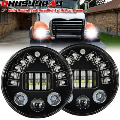 Faros LED redondos sellados de haz alto/bajo con DRL para Mack serie R de 7"" pulgadas 2 un. Foto 1 de 4
