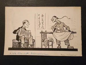 Henry Harmony 1934 Original Pluma/Tinta Arte de Dibujos Animados @ Micrófono "Más Profesional" - Imagen 1 de 2