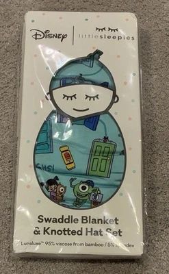 Little Sleepies Monsters Inc. Scream Team Swaddle And Hat Set NEW - Image 1 of 3
