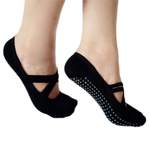 Non Skid Pilates Dance Yoga Socks Low Cut Socks for Women Ballet Pilates Black - Picture 1 of 7