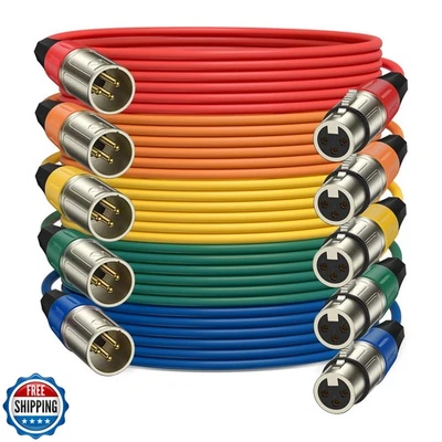 JandD XLR Microphone Cable, Gold Plated Heavy Duty Balanced 3 Pin XLR Male to - Image 1 of 4