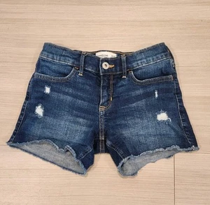 Abercrombie Kids 11/12 Girls Mid Rise Midi Denim Distressed Dark Jean Shorts - Picture 1 of 10