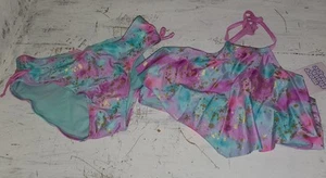 More Than Magic Turquoise Blue Purple Gold Shell Swimsuit Swim XL 14-16 NWT *S24 - Picture 1 of 5