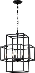 Neatmeat 4-Light Modern Geometric Chandelier Metal Ceiling Fixture - Picture 1 of 9