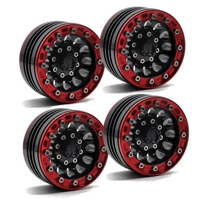 FLYXM 4PC Alloy Beadlock 1.9" wheel rim for AXIAL SCX10 D90 CC01 1/10 RC Crawler - Image 1 of 4