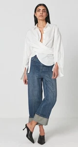 RABENS SALONER Blue Tamie Wide Leg Relaxed Jeans Size 27 10 AU $359 - Picture 1 of 9