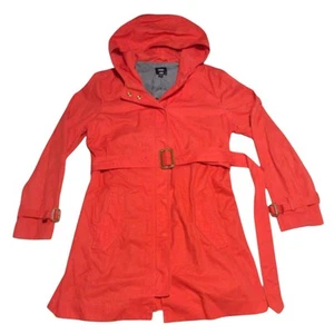 Gap Trench Cappotto Giacca Rosso con Cappuccio Donna Media 100% Cotone Tela Lunghezza Media - Foto 1 di 20