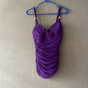 Lauren Ralph Lauren Womens Purple swim dress one piece swimsuit mesh size 8 - Picture 1 of 13