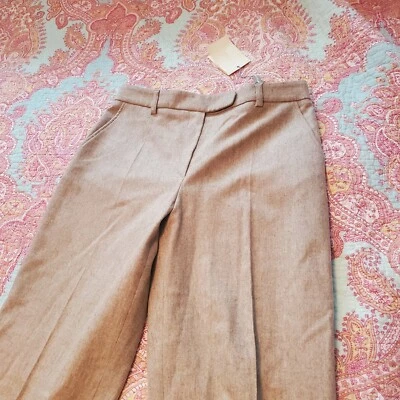 Emporio Armani NWT Women's Wool Beige Trousers  28x28(6) Made In Italy Beautiful - Image 1 of 4
