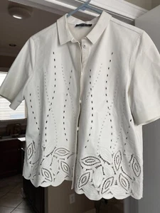 Lafayette 148 Lambskin Top M - Picture 1 of 12