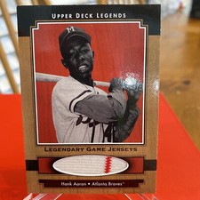2001 upper deck legends baseball, Hank Aaron  game Used jersey
