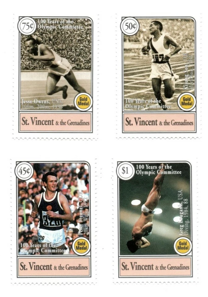 St. Vincent 1994 - Olympic Gold Medalists - Set of 4 Stamps Scott #2102-5 - MNH - Image 1 of 1