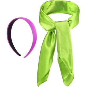 Jutom Halloween Costume Women Purple 1 Inch Wide Satin Headband and Green... - Picture 1 of 7