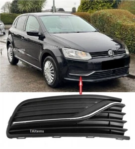 RIGHT LOWER GRILL WITH CHROME TRIM FITS FOR VW POLO 2014-2017 - Picture 1 of 6