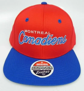 MONTREAL CANADIENS NHL VINTAGE SNAPBACK RETRO 2-TONE ZEPHYR CAP HAT NEW! SCRIPT - Picture 1 of 5
