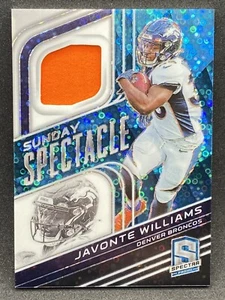 JAVONTE WILLIAMS 2022 PANINI SPECTRA SUNDAY SPECTACLE PATCH PRIZM 15/60 - Picture 1 of 2