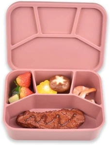 Silicone Bento Box 68OZ Adults Lunch Box Food Storage Container 4 Compartments - Picture 1 of 11