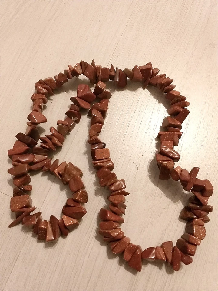 Halbedelstein Natur Perlen Goldfluss Glänzend   Perlen auf  Strang 6 - 17 mm. - Bild 1 von 1